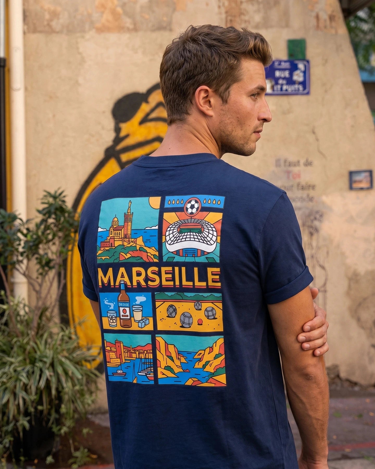 T-Shirt Marseille Poster Fabriqué en Provence - Sudist