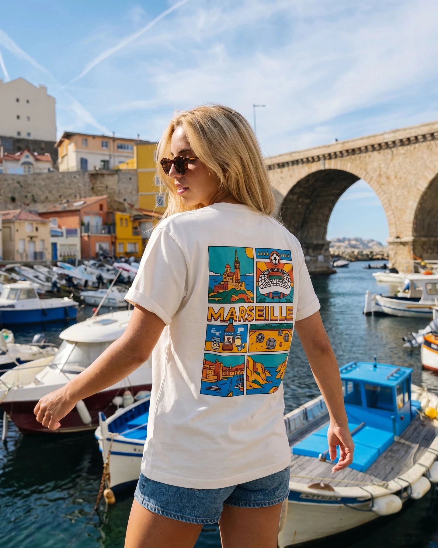 Image of T-Shirt Marseille Poster Fabriqué en Provence - Sudist