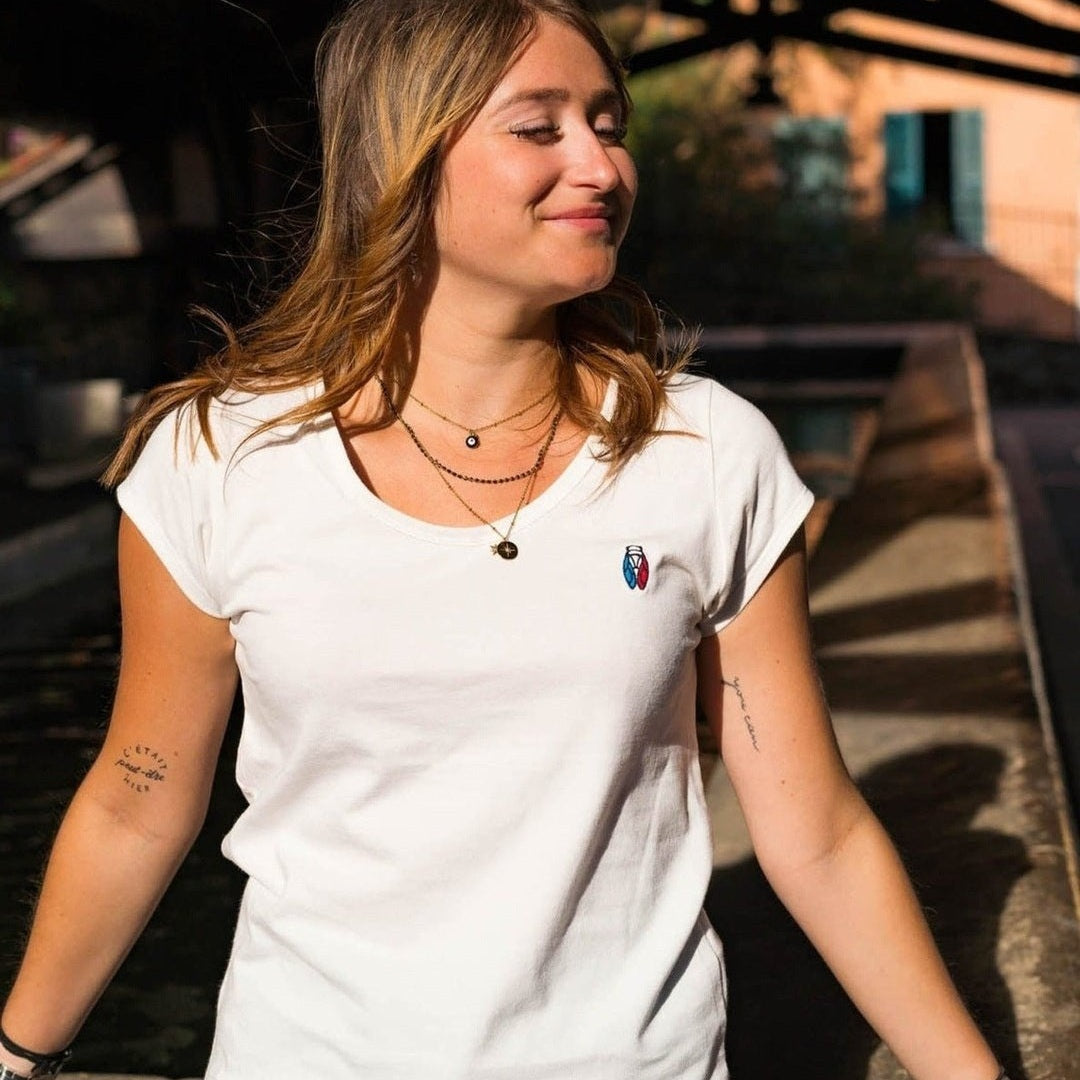 Image of T-Shirt Femme Cigale tricolore - Fabriqué en Provence - Sudist