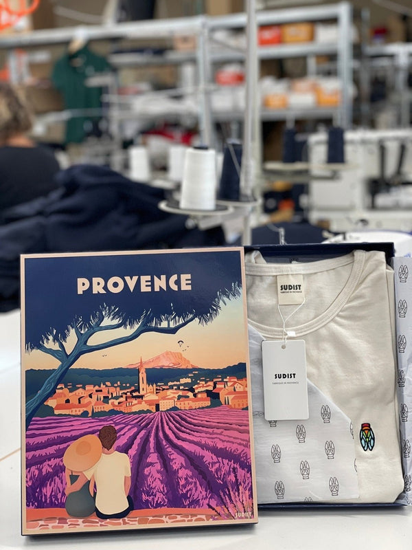 T-Shirt Ecru Outlet Coupe Homme Cigale Phosphorescente - Fabriqué en Provence - Sudist