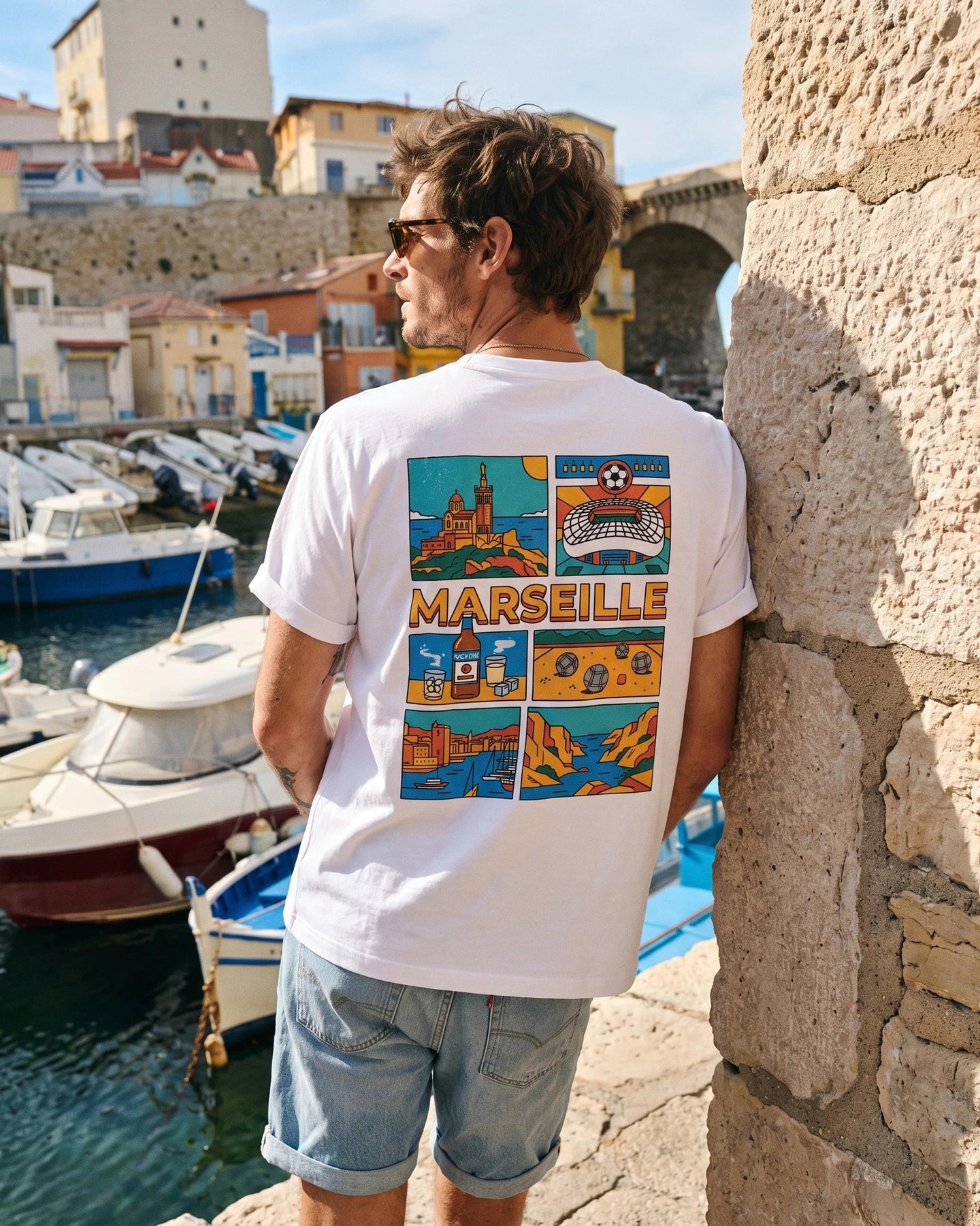 Image of T-Shirt Marseille Poster Fabriqué en Provence - Sudist