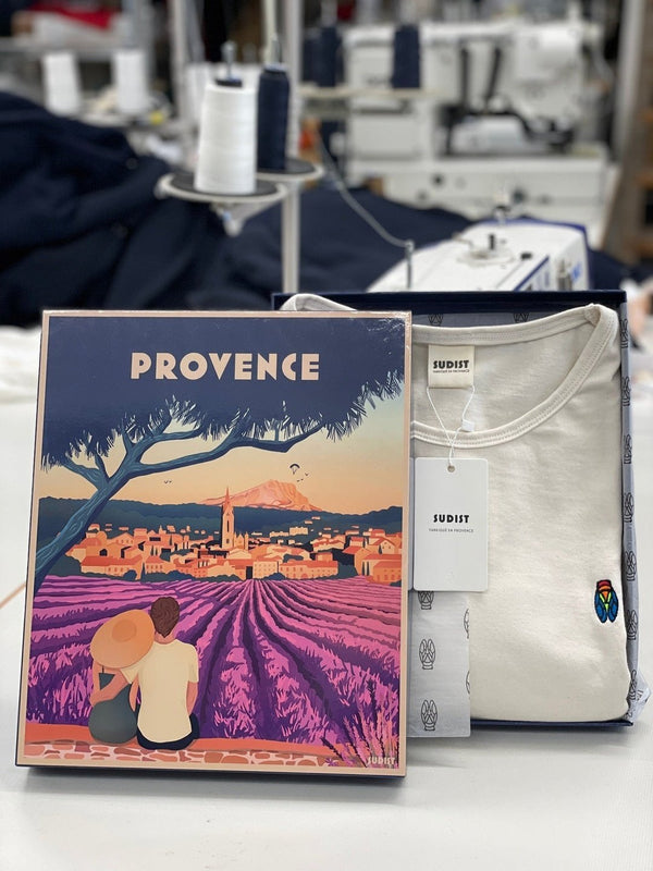 T-Shirt Ecru Outlet Coupe Homme Cigale Colorée - Fabriqué en Provence - Sudist