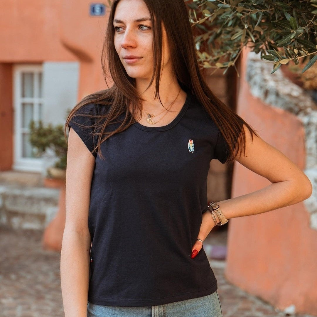 Image of T-Shirt Femme Cigale Colorée - Fabriqué en Provence - Sudist
