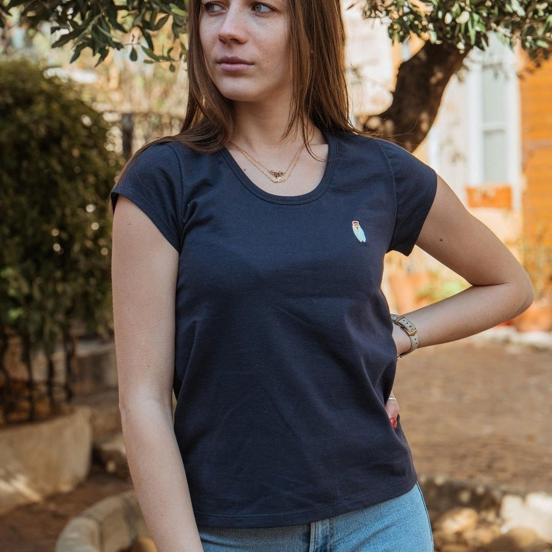 Image of T-Shirt Femme Cigale phosphorescente - Fabriqué en Provence - Sudist
