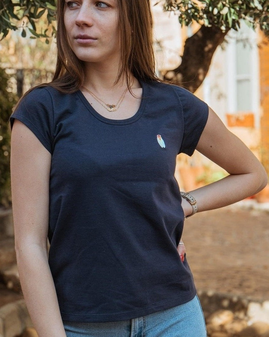 T-Shirt Femme Cigale phosphorescente outlet Fabriqué en Provence - Sudist